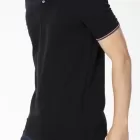 Pique cotton polo shirt ASH BLACK