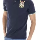 Embroidered polo shirt CALLUM BLUE