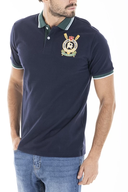 Embroidered polo shirt CALLUM BLUE