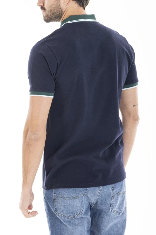 Embroidered polo shirt CALLUM BLUE