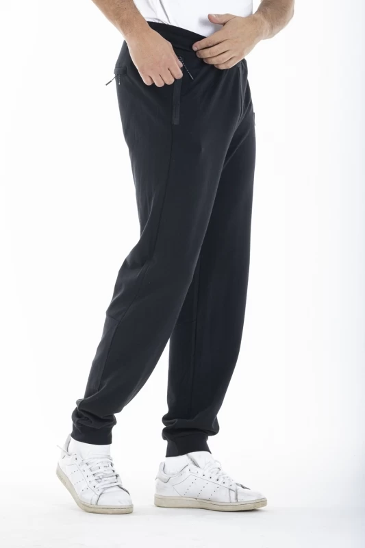 Pantalon style jogging en molleton GEROMO NOIR