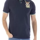 Embroidered polo shirt CALLUM BLUE