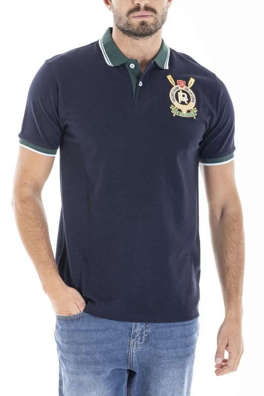 Embroidered polo shirt CALLUM BLUE