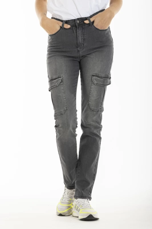 Jeans stretch cargo slim fit MONIA