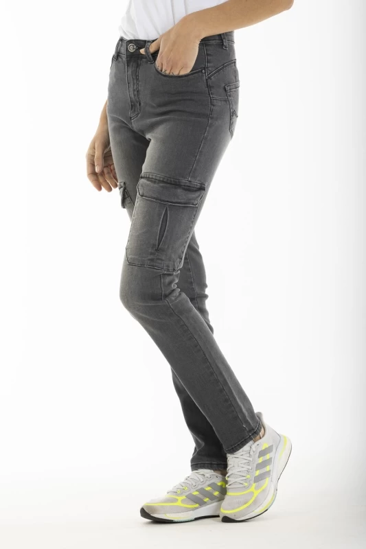 Jeans stretch cargo slim fit MONIA